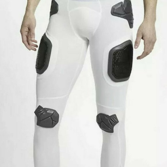 Nike Pro Hyperstrong Padded Hard Plate Football 3/4 Tight Pants AO6231-100 - Picture 2 of 9